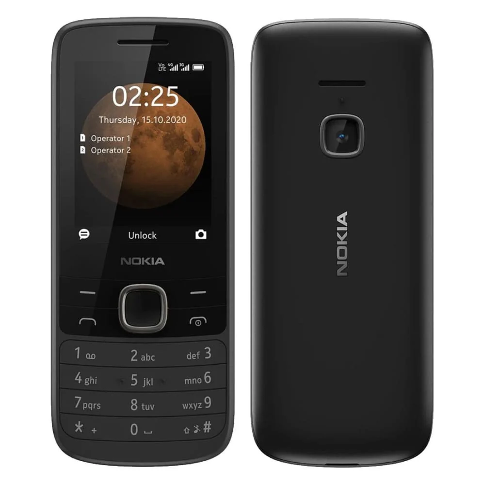 Nokia 225 (4G, Keypad Candy Bar) - Black